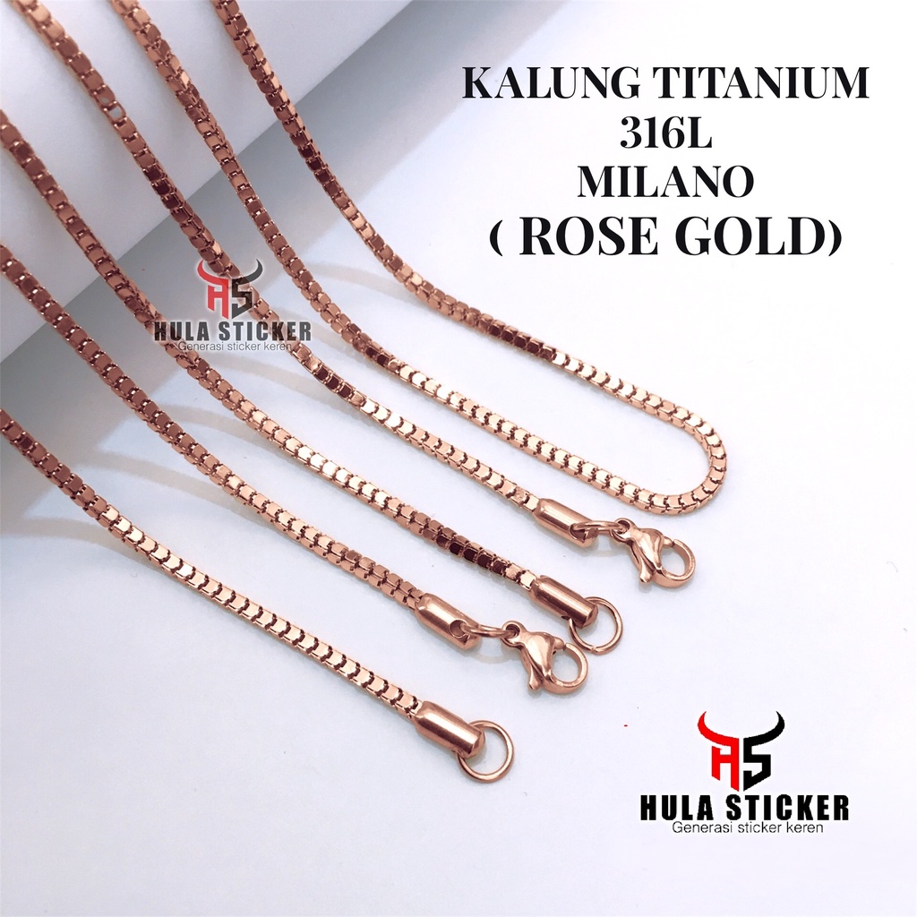 [KALUNG ROSEGOLD] Rantai Kalung MCI Titanium 316L Premium Stainless Anti Karat Pria Wanita
