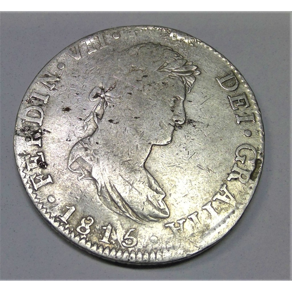 Koin Perak Asli 8R.P.I FERDIN VII TH 1815