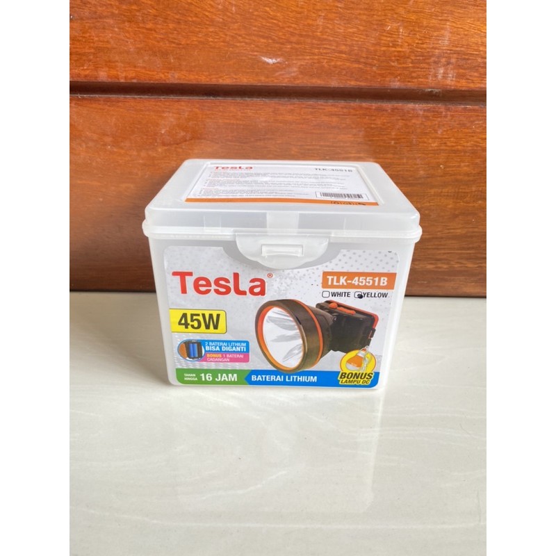 4551TESLA SENTER KEPALA 45watt BONUS LAMPU DC BONUS BATERAI CADANGAN