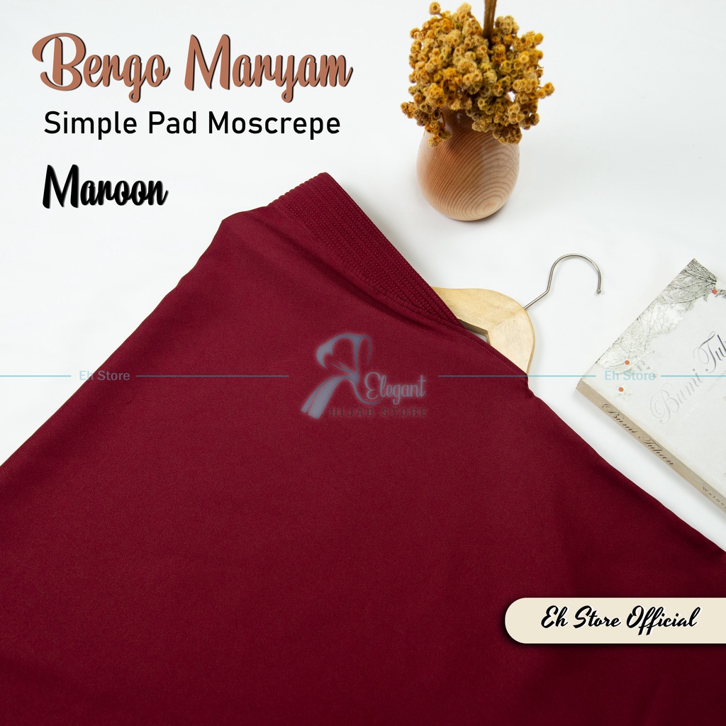 Kerudung instan / Jilbab bergo maryam SIMPLE PAD MEDIUM M murah (TANPA TALI)-Maroon