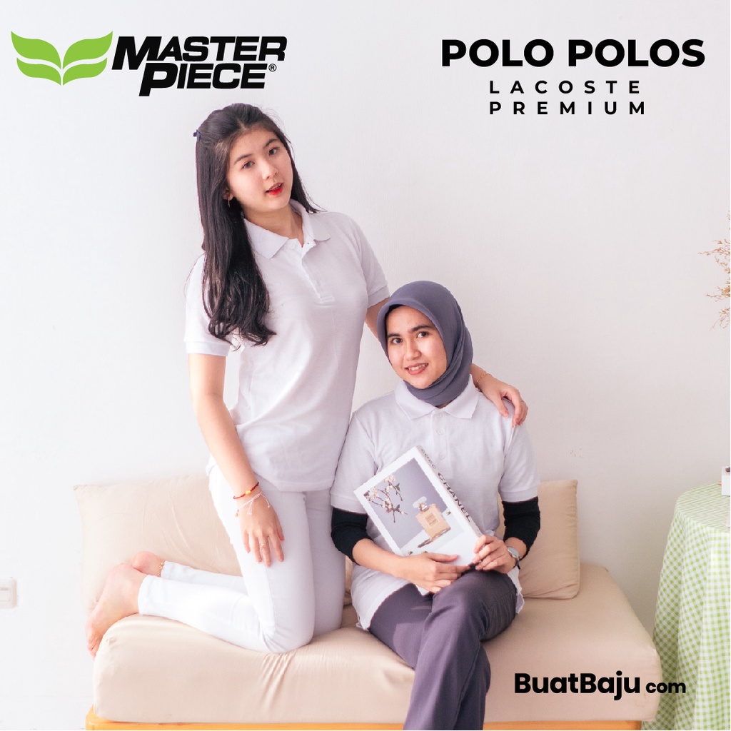 Poloshirt Kaos Kerah Polo Shirt Berkerah Lacoste Unisex - White