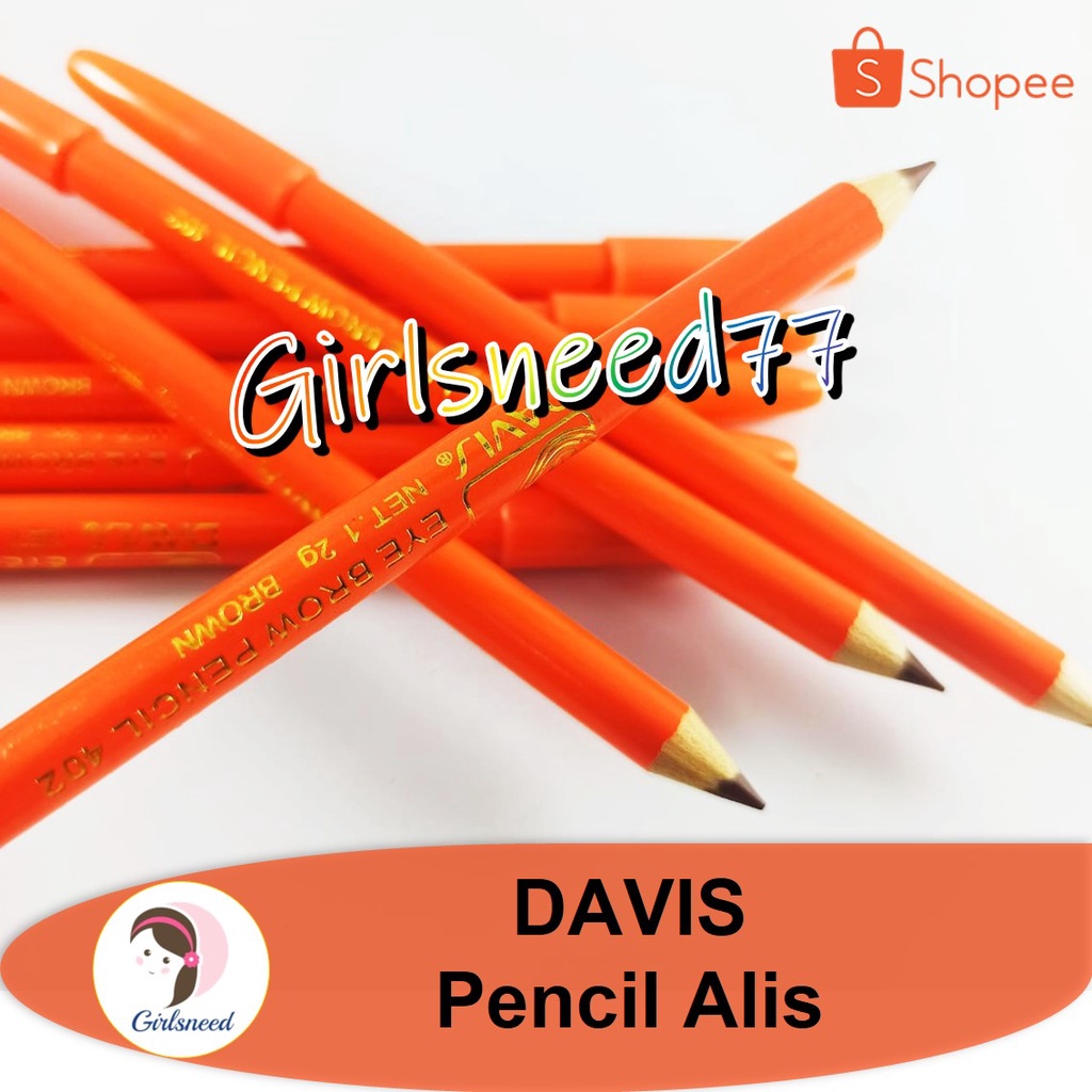 DAVIS Pensil Alis Orange warna Hitam GIRLSNEED77