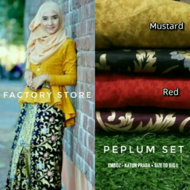 Peplum setelan batik