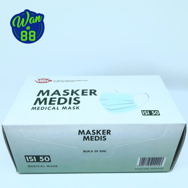 Masker Medis MBC Earloop 3 ply isi 50 pcs