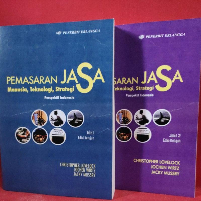 Paket 2 Buku Pemasaran Jasa Edisi 7 Jilid 1 &amp; 2 By Christopher Lovelock, Jochen Wirtz &amp; Jacky Mussry