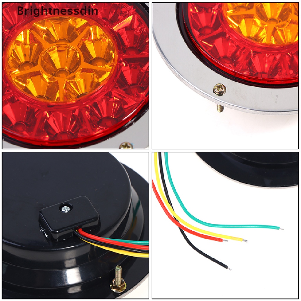 Lampu Rem Belakang Mobil 16 Led Bentuk Bulat Warna Merah Amber