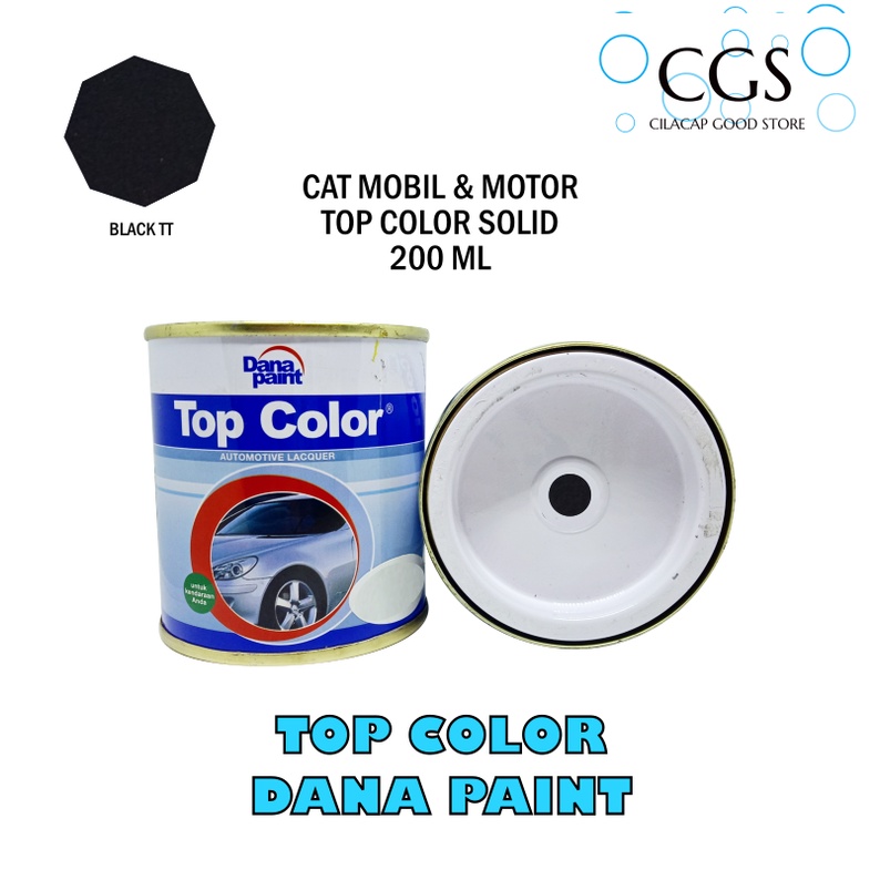 CAT TOP COLOR BLACK 200ml - cat motor hitam - cat op color hitam - cat mobil hitam - cat duco hitam 