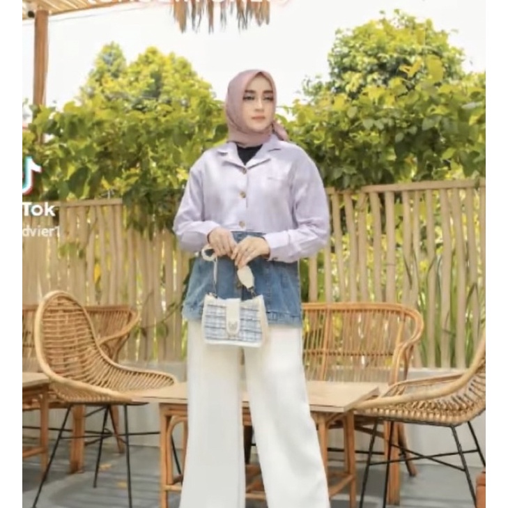 kemeja jeans kemeja mix jeans