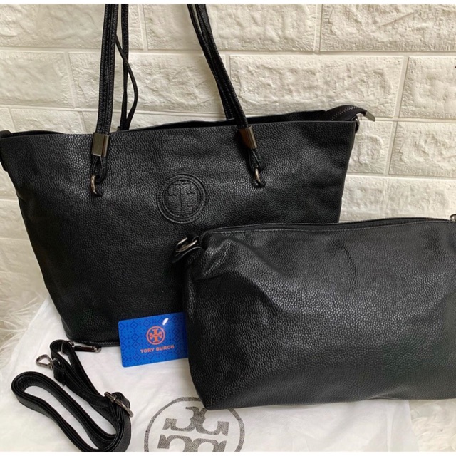 Tory burch tote bag / tote bag leather free pouch / 2in1 bag / tote bag 2in1