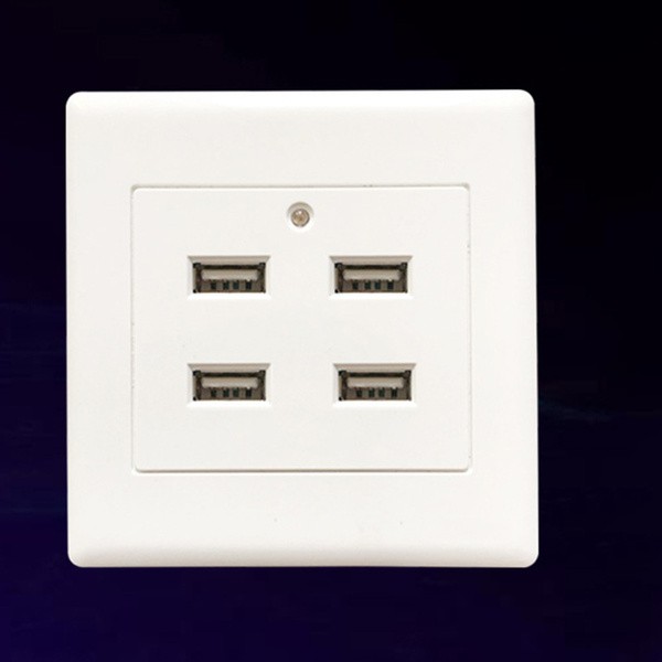 Face Plate USB 4 Ports Wall Plate