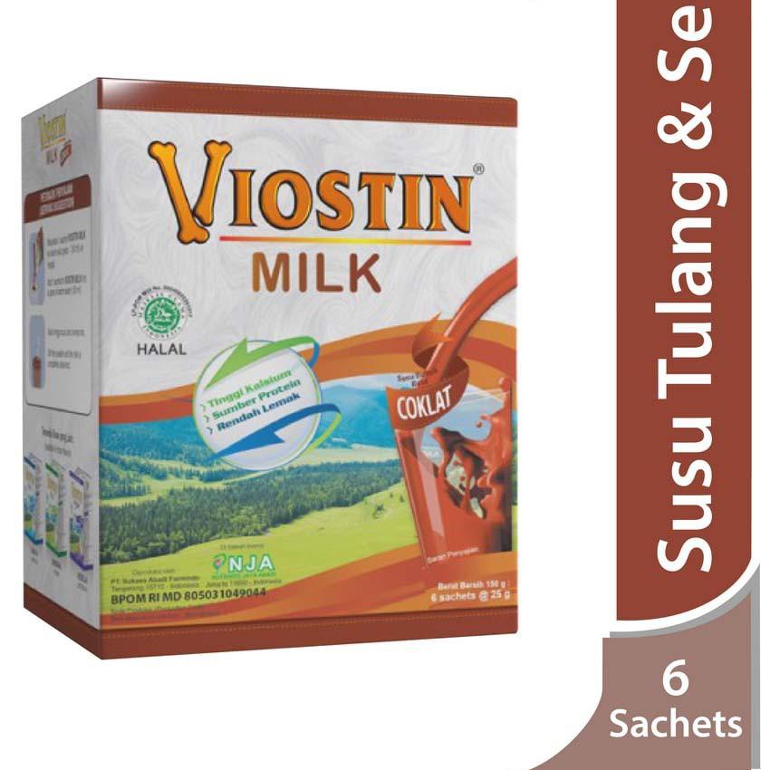 HOT SALE Viostin Milk Coklat - Susu utk Jaga Ksehatan Tulang & Sendi - 1Box @6sachet TERLARIS