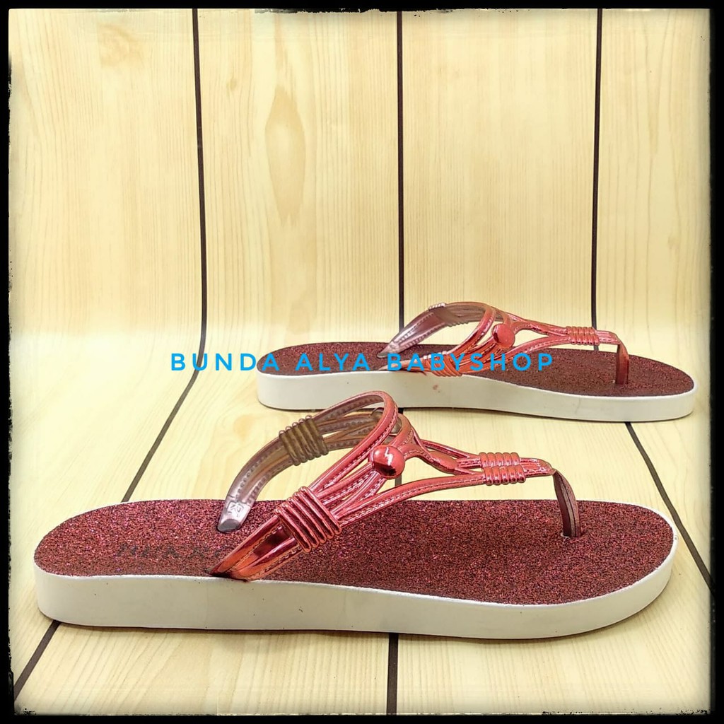 Sendal Jepit Wanita MERAH Size 36 - 40 - Sandal Jepit Perempuan Casual Flat - Sandal Cewek Trendy