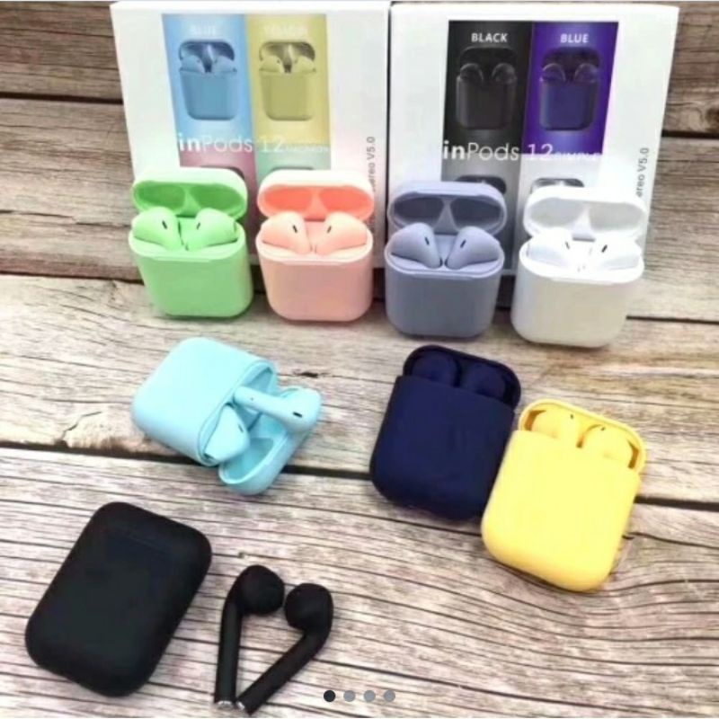 HEADSET BLUETOOTH TWS-i12 MACARON