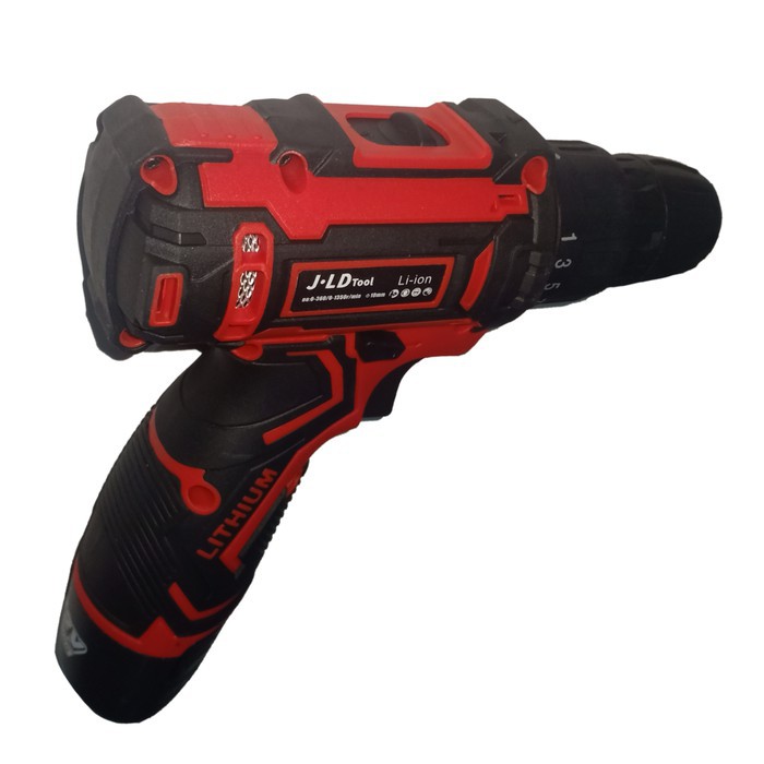 [MERAH] J.LD 12V-SET Bor Obeng Bor Baterai 12 Volt Charger Cordless Drill Charging