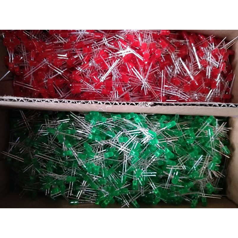 LED 5mm merah hijau per 5pcs