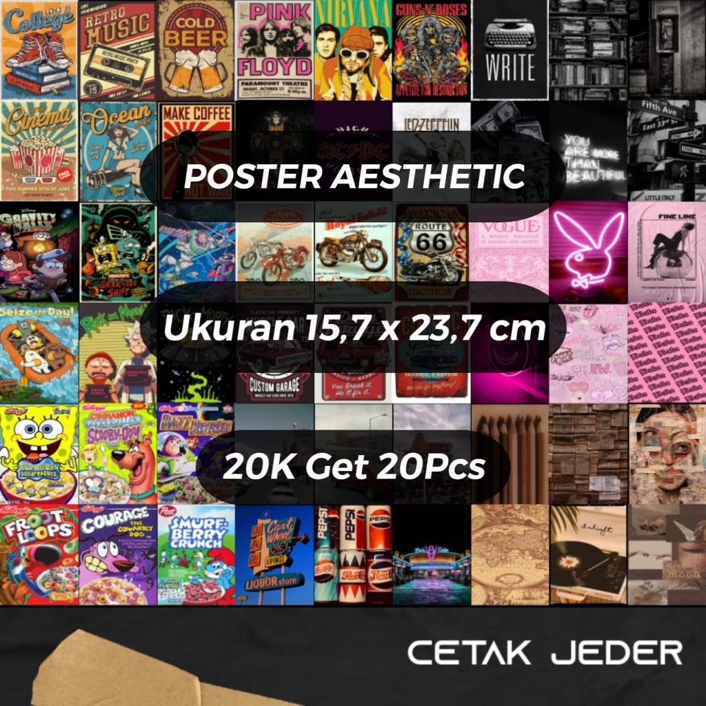 [20 Pcs] Poster Dinding Aesthetic | Poster Aesthetic | Poster Murah | Hiasan Dinding | Dekorasi Kama