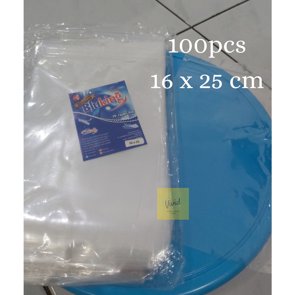 BLUKING Klip PP 16 x 25 CM - Kantong Plastik Klip Sealer Bening (100 pcs)