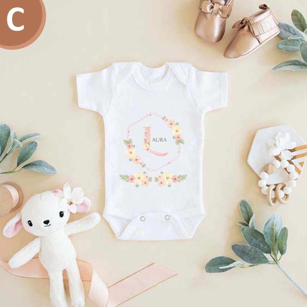 Jumper Baju Bayi Newborn Perempuan Laki-Laki Bisa Custom Nama dan Tulisan Lucu