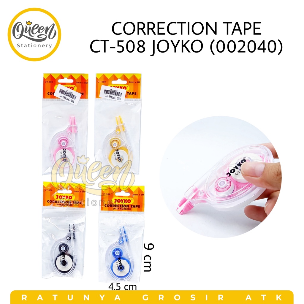 

1 PCS CORRECTION TAPE CT-508 JOYKO / TIPE X PITA / TIP EX KERING / STIPO (002040)