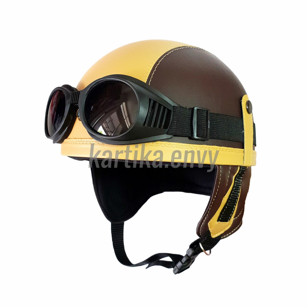 Club Helm Kulit Retro Casual Untuk Remaja