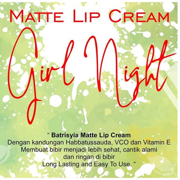 Batrisyia Matte Lip Cream varian Girl Night (GN)