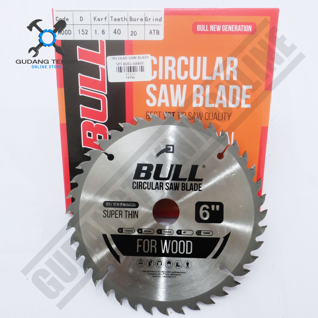 Mata Pisau Kayu Circular Saw BULL 6&quot; 24T 40T - Mata Gergaji Circle 6 Inch 24T 40T - Circular Saw Blade