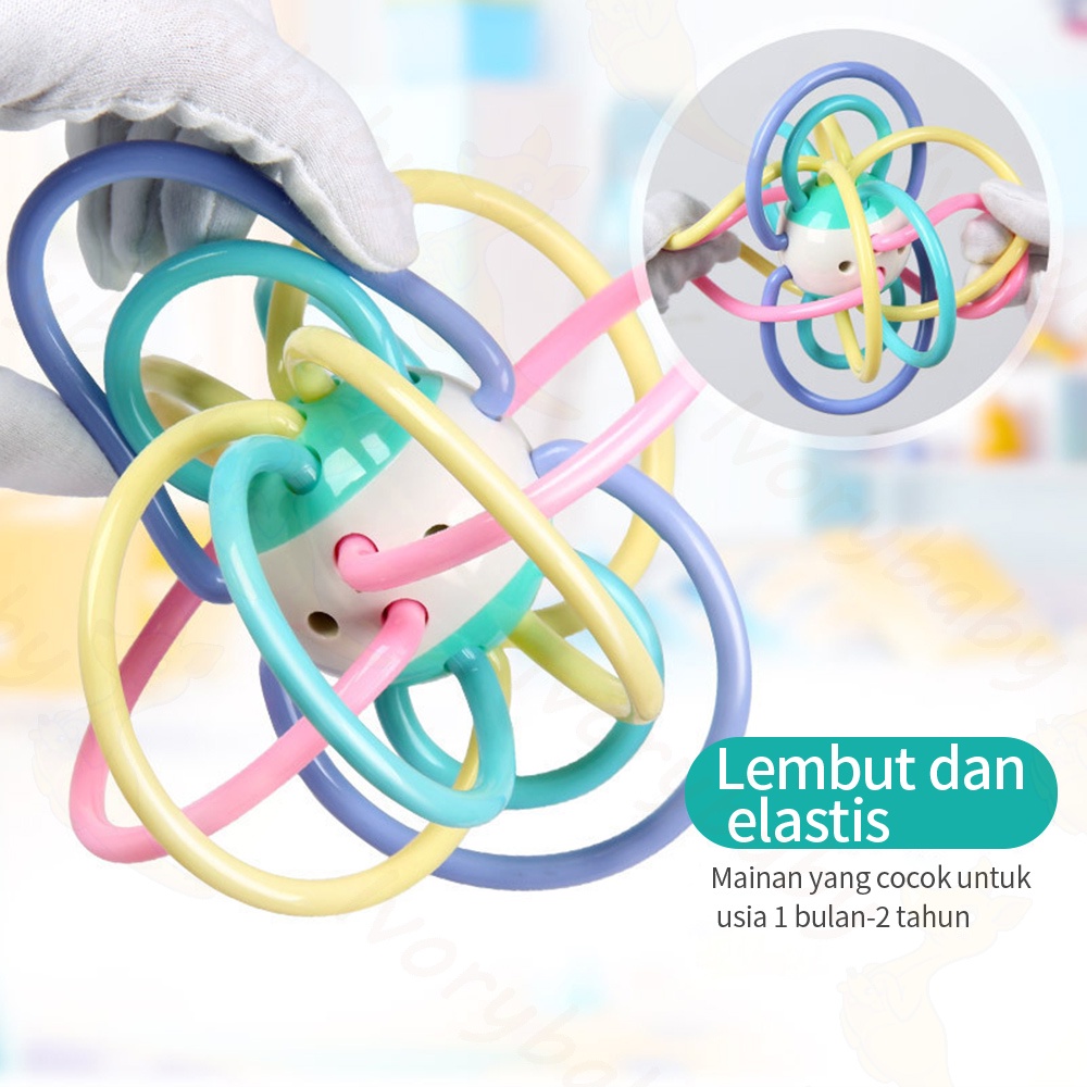 Ivorybaby Gigitan bayi mainan bayi bola manhattan teether bayi  BPA free