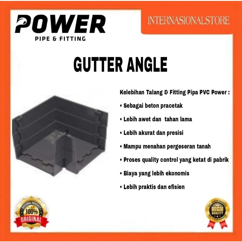 gutter angle ukuran 140 Talang & fitting pipa PVC Power