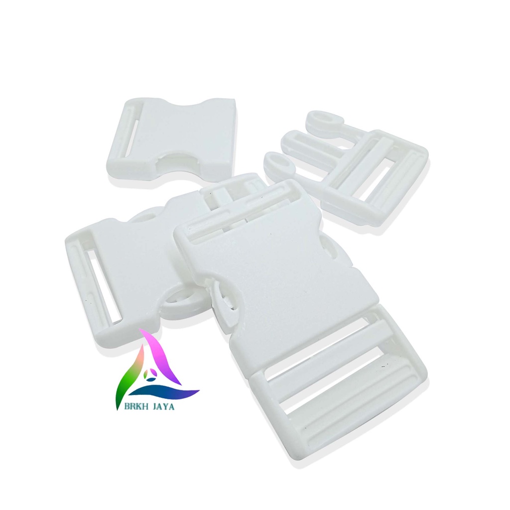 KUNCI SODOK TAS / KUNCI SLOT TAS 3.8 CM PLASTIK BUCKLE PP PUTIH