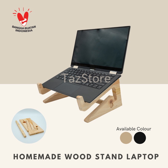 Wood Stand Laptop / Stand Laptop Kayu - Cokelat