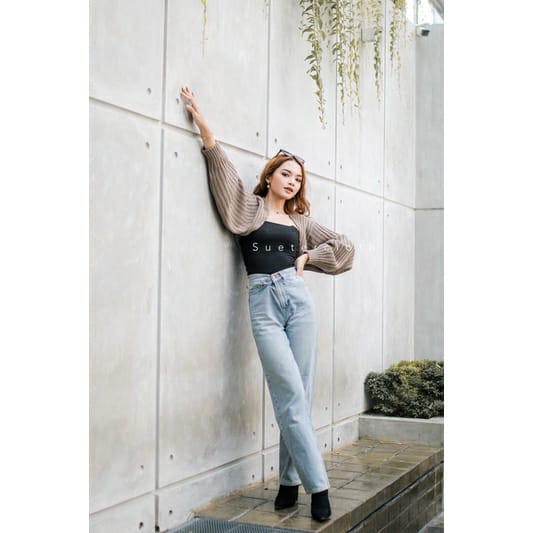 NEW!!! CANDY SHORT CARDY 7get_outercardy_balero_cardycrop_rajutkorea_koreastyle_-MOCCA
