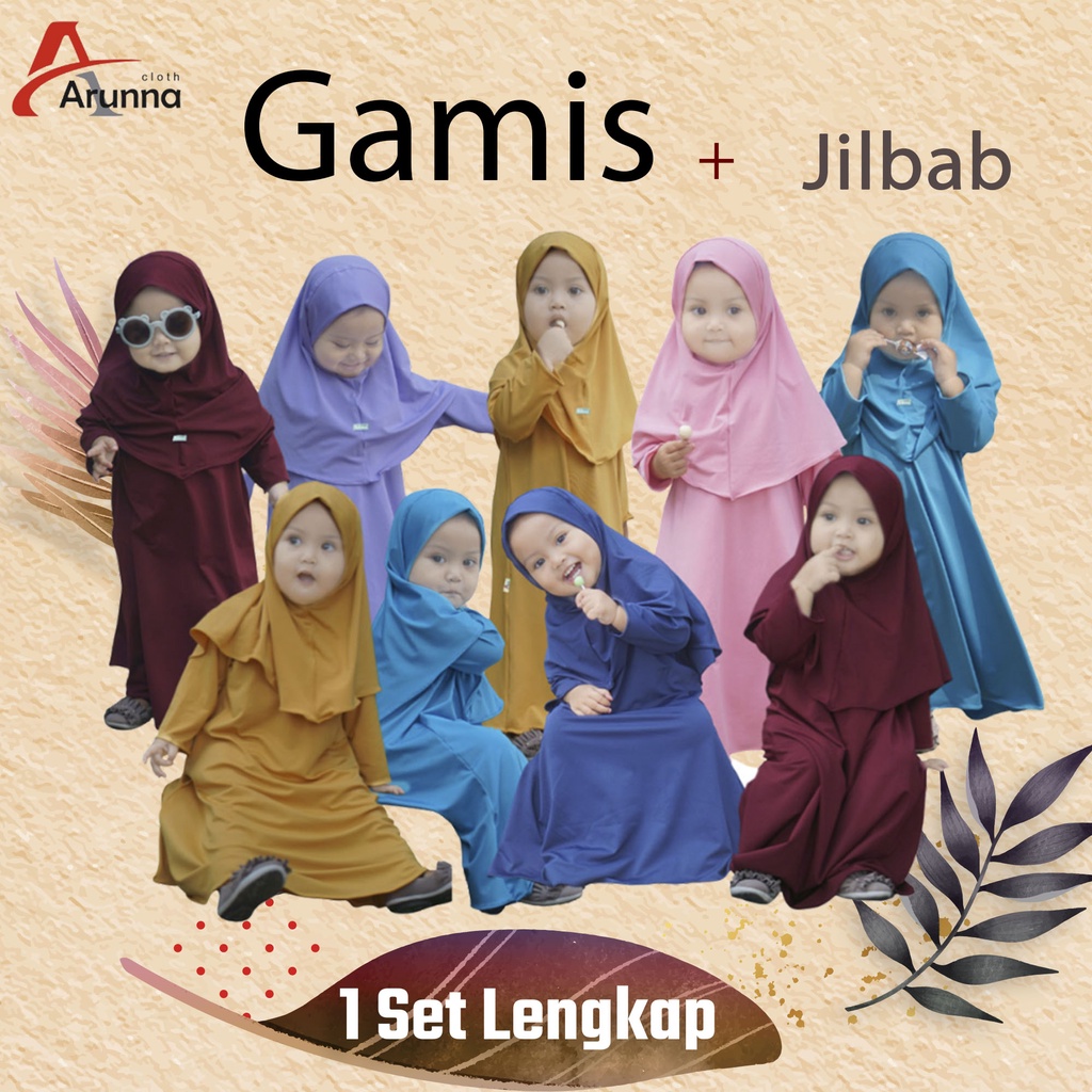 READY Baju Muslim Bayi Perempuan 1 Tahun Gamis Anak Premium Terbaru Setelan Hijab Bayi Cewek Muslima