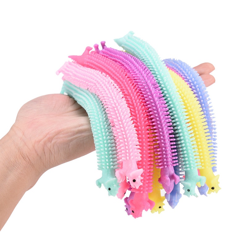 1pc Mainan Tali Mie Bentuk Ulat Dinosaurus Warna Acak Untuk Hadiah Ulang Tahun Anak / Dewasa