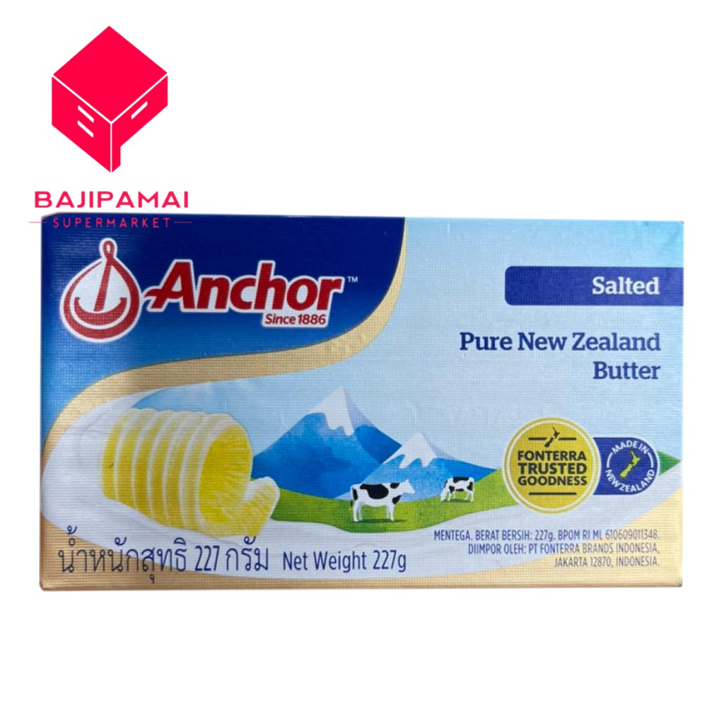 

ANCHOR Salted Pure New Zealand Butter 227gr - Mentega Murni Blok Asin
