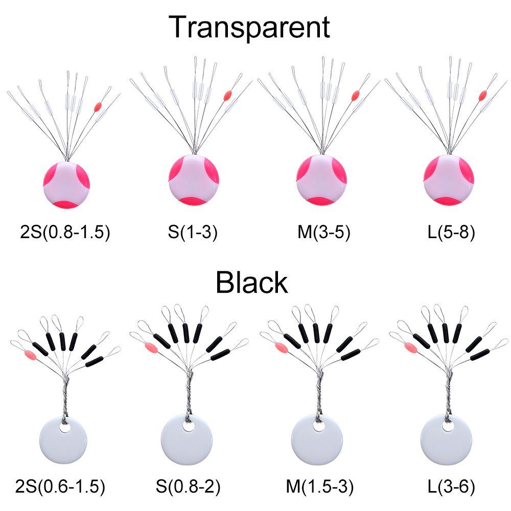 TOP 6+1/7+1pcs Bobber Pancing Fish Line Resistance Anti Helai Karet Space Beans
