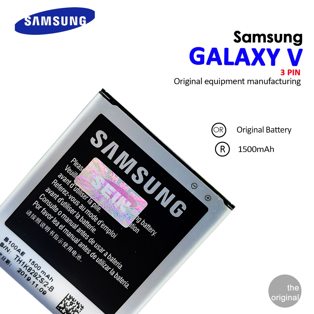 Baterai Batt Batre Battery Samsung G313 GALAXY V ( 3 PIN / kuningan ) Bagus