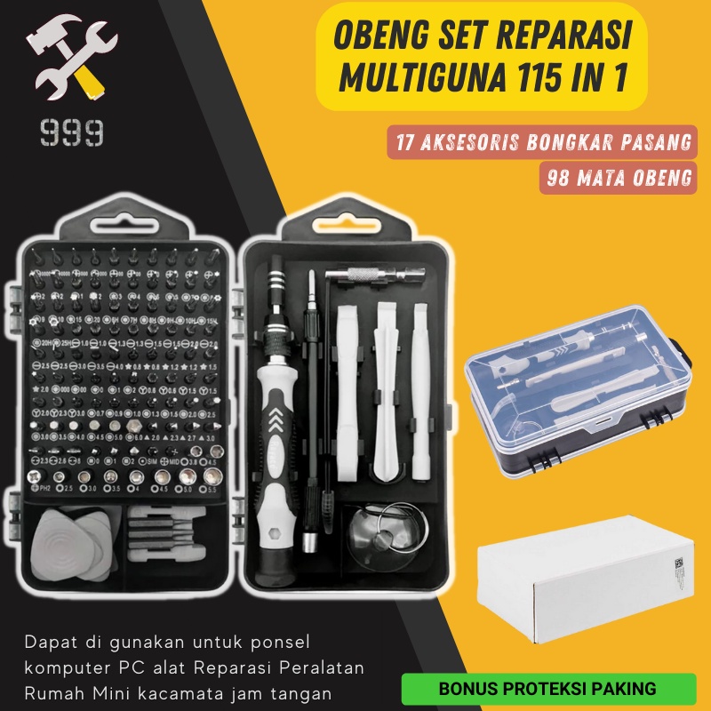 Obeng Set Kunci Pas Reparasi Alat Perbaikan Untuk Servis Ponsel Komputer Laptop PC Jam Tangan Kacamata