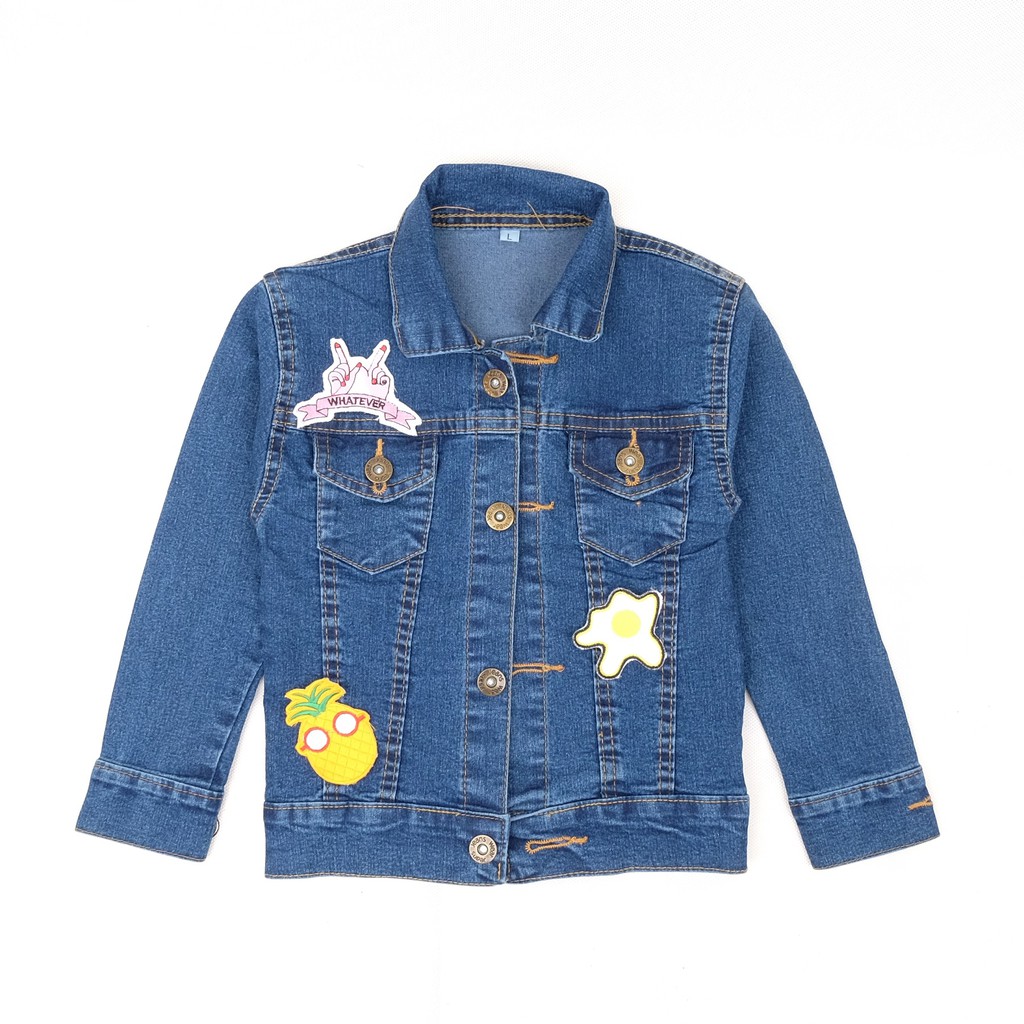 ORIGINAL JAKET JEANS ANAK LAKI LAKI PEREMPUAN WHATEVER SERIES BORDIR  REAL PICT