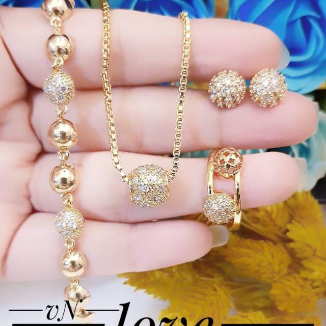 Xuping set perhiasan lapis emas 24k 2506h