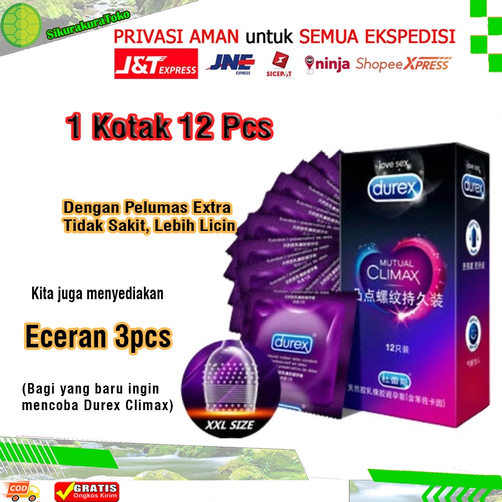 Original (SKR) GROSIR Kondom Durex Climax Tipis Tahan Lama Delay Bergerigi Gerigi Obat Kuat Exp Baru