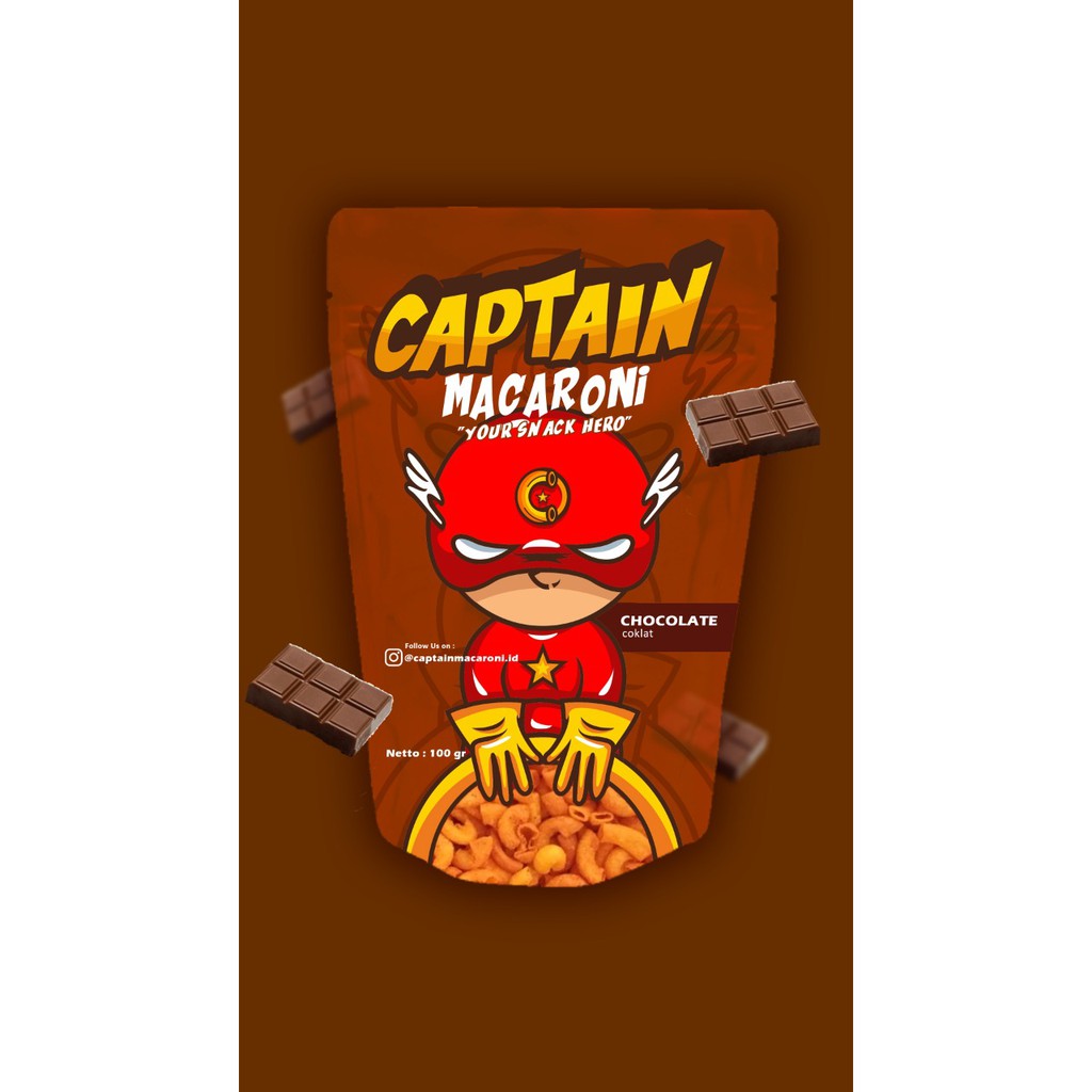 

Snack Makanan Ringan Makaroni CAPTAIN MACARONI Makroni Chocolate COKLAT