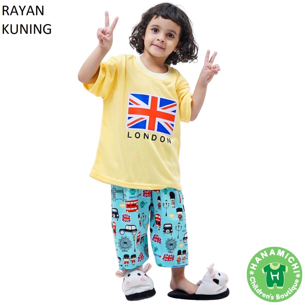 Hanamichi RAYAN Baju Tidur Anak Lengan Pendek Celana 3/4