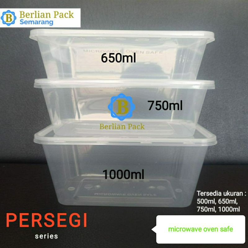 

Kotak makan persegi 650ml thinwall 25set