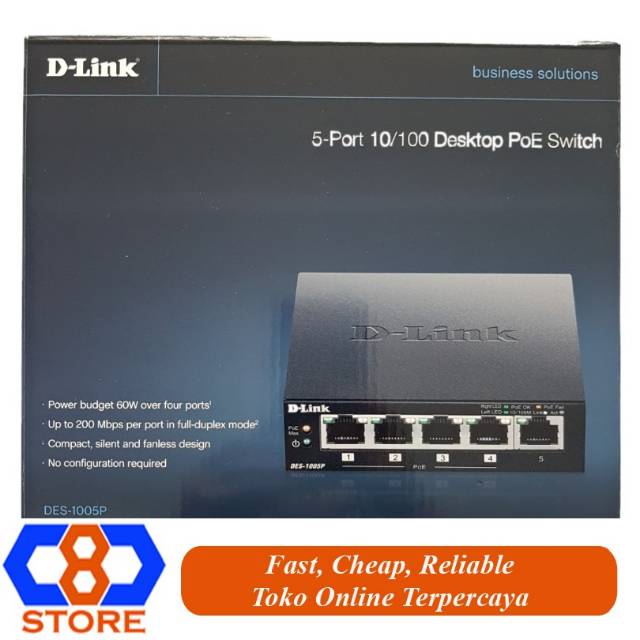 SWITCH DLINK DES-1005P SWITCH POE CCTV SWITCH POE IP CAMERA 5 PORT