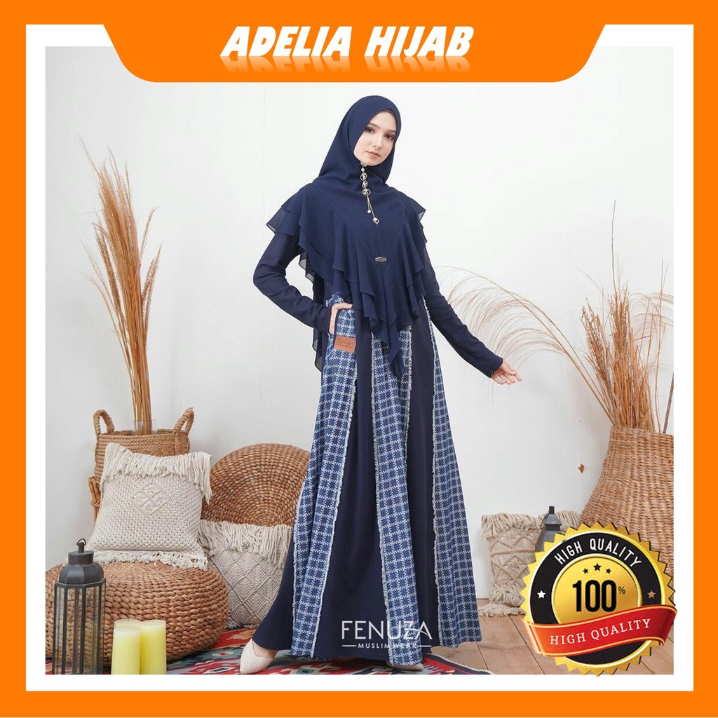 Gamis Syari Fashion Muslim Terbaru Selena Dress By Fenuza Muslim Wear ORiginal Produk premium  Busui