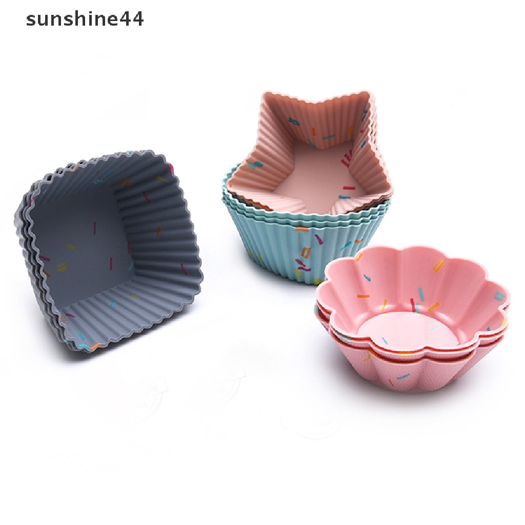 Sunshine 12pcs Cetakan Kue Muffin / Cupcake DIY Bahan Silikon