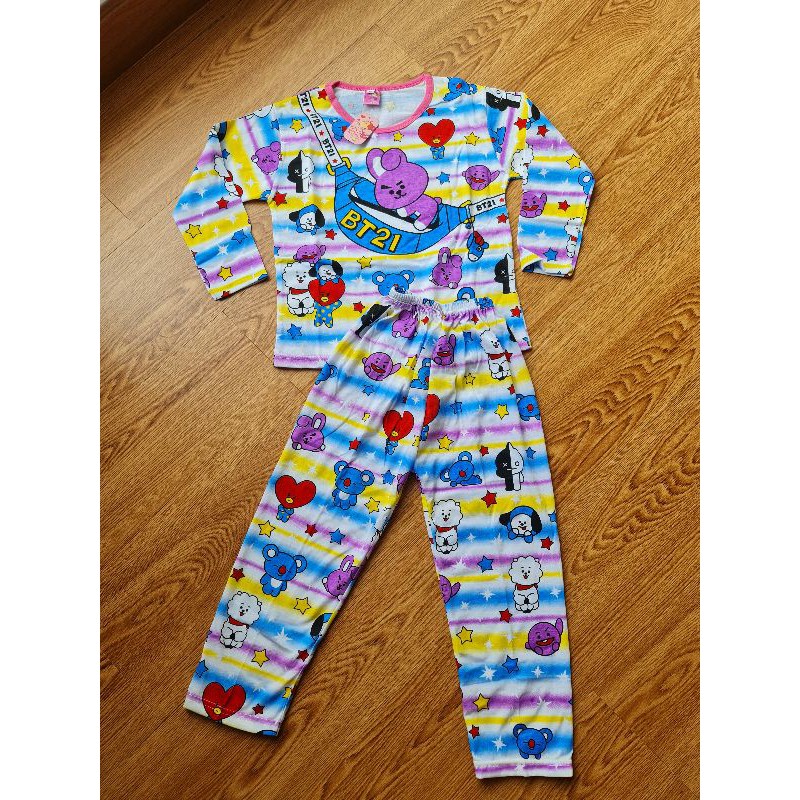 PIYAMA ANAK PP LINE RAINBOW/BAJU TIDUR BTS21/LINE/PIYAMA ANAK/STELAN ANAK