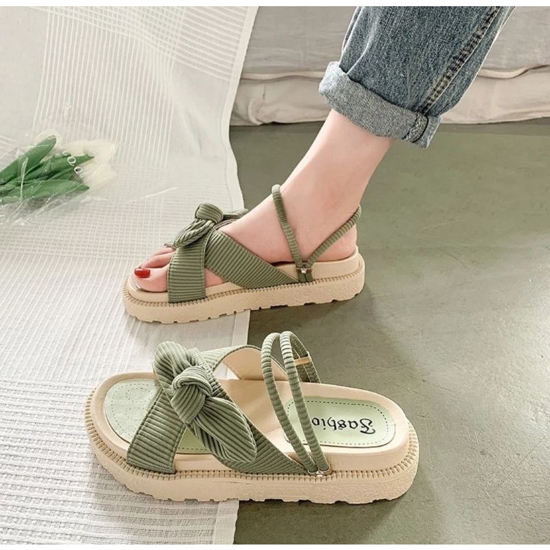 Sandal Wanita Wedges Terbaru Korea / Sendal Wanita Aulia / Sandal Slop Wanita / Sandal Cewek Kekinian / Bisa Cod