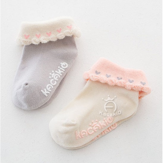 kaos kaki anak renda motif love - ACG113