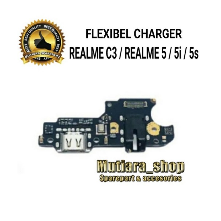 FLEXIBLE FLEXIBEL KONEKTOR CHARGER / PAPAN CAS + MIC REALME 5 / 5i / 5s / C3